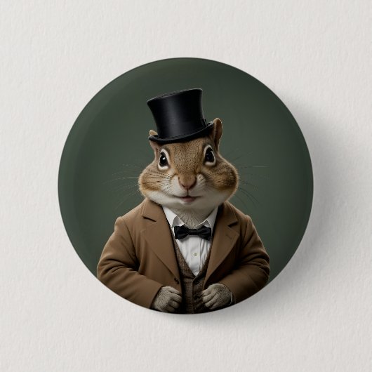 Viktorianisch Chipmunk Button (Vorderseite)