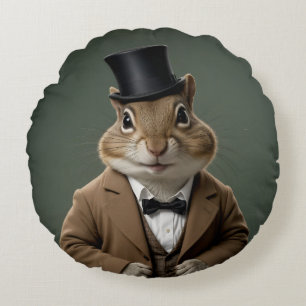 Viktorianisch Chipmunk Rundes Kissen