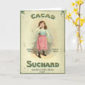 Viktorianisch Chocolate Kiss Girl Sugar Karte (Gelbe Blume)