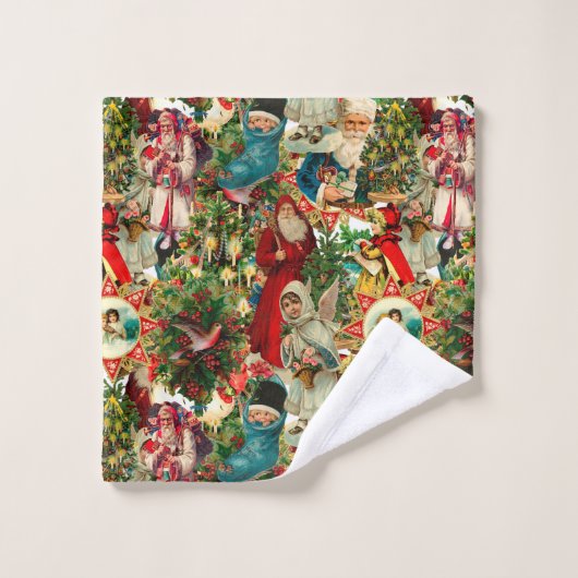 VIKTORIANISCH CHRISTMAS COLLAGE BADHANDTUCH SET (Waschlappen)