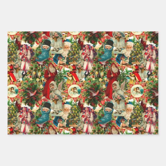 VIKTORIANISCH CHRISTMAS COLLAGE GESCHENKPAPIER SET (Vorderseite 2)