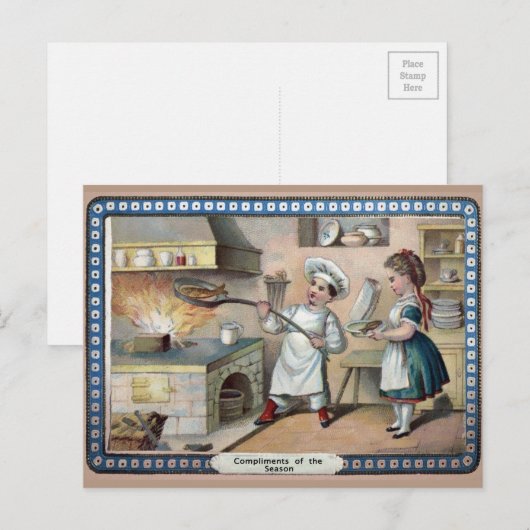 Viktorianisch Cook Christmas Postkarte (Vorne/Hinten)