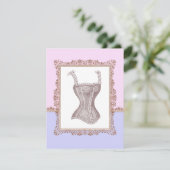 Viktorianisch Corset Lingerie Brautparty Einladung (Stehend Vorderseite)