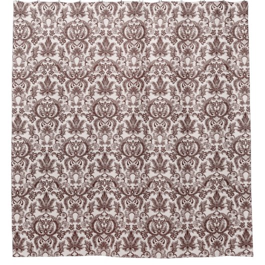 Viktorianisch Damask Burgundy Muster Duschvorhang (Vorderseite)