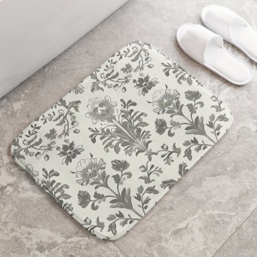 Viktorianisch Damask Floral White Vintag Badematte