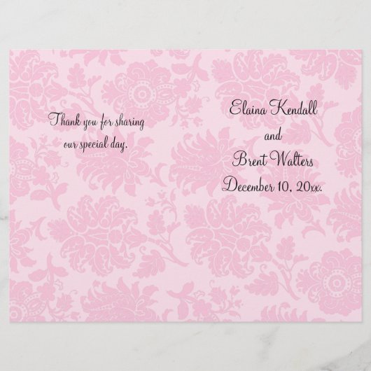 Viktorianisch Damask Hochzeitsprogramm (Vorderseite)