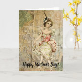 Viktorianisch Dancing Girl Sheet Music Karte (Gelbe Blume)