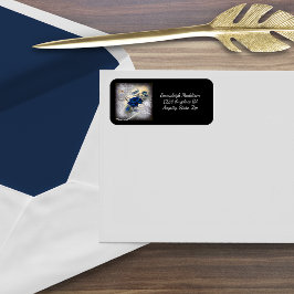 Viktorianisch Dark Blue Rose Ephemera Adressaufkleber