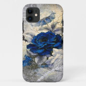 Viktorianisch Dark Blue Rose Ephemera Case-Mate iPhone Hülle (Rückseite)