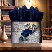 Viktorianisch Dark Blue Rose Ephemera Große Geschenktüte
