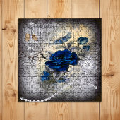 Viktorianisch Dark Blue Rose Ephemera Puzzle