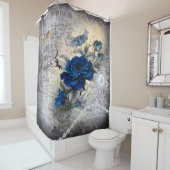Viktorianisch Dark Blue Rose Ephemeral Duschvorhang (Beispiel)