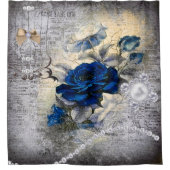 Viktorianisch Dark Blue Rose Ephemeral Duschvorhang (Vorderseite)