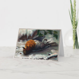 Viktorianisch Dead Bird Weihnachtskarte Feiertagskarte