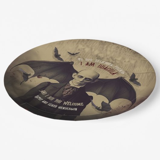 Viktorianisch Dracula Gothic Horror Party Pappteller (Schrägansicht)