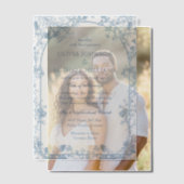 Viktorianisch Dusty Blue Chinoiserie Blumenzwiebel Pergament Einladungen (Versatz (Ehepaar))