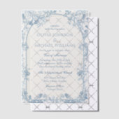 Viktorianisch Dusty Blue Chinoiserie Blumenzwiebel Pergament Einladungen (Versetzt (Einladung))