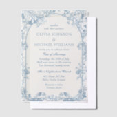 Viktorianisch Dusty Blue Chinoiserie Blumenzwiebel Pergament Einladungen (Versetzt)