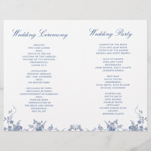 Viktorianisch Dusty Blue Floral Wedding Foto Progr (Rückseite)