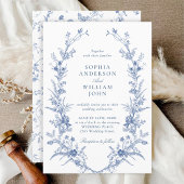 Viktorianisch Dusty Blue Französischer Garten Blum Einladung