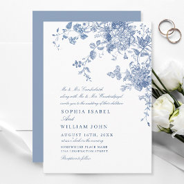 Viktorianisch Dusty Blue Französischer Garten Blum Einladung