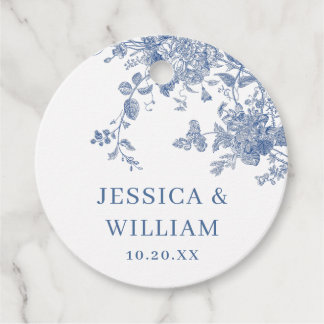 Viktorianisch Dusty Blue Französischer Garten Blum Geschenkanhänger