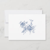 Viktorianisch Dusty Blue Französischer Garten Blum RSVP Karte (Rückseite)