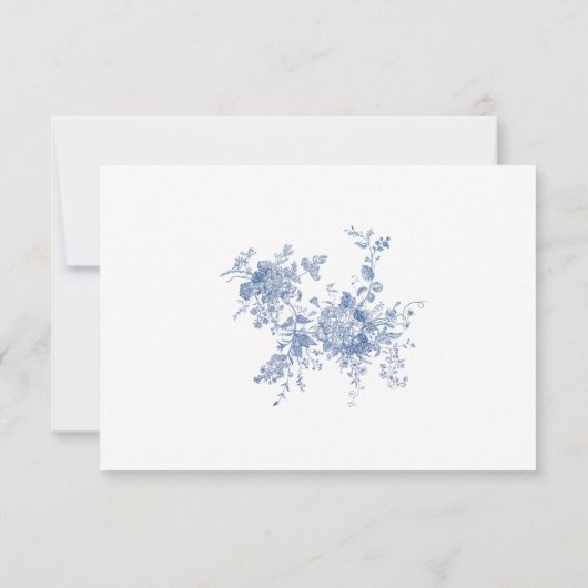 Viktorianisch Dusty Blue Französischer Garten Blum RSVP Karte (Rückseite)