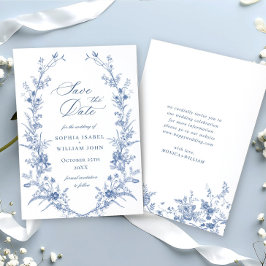 Viktorianisch Dusty Blue Französischer Garten Blum Save The Date