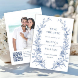 Viktorianisch Dusty Blue Französischer Garten Blum Save The Date