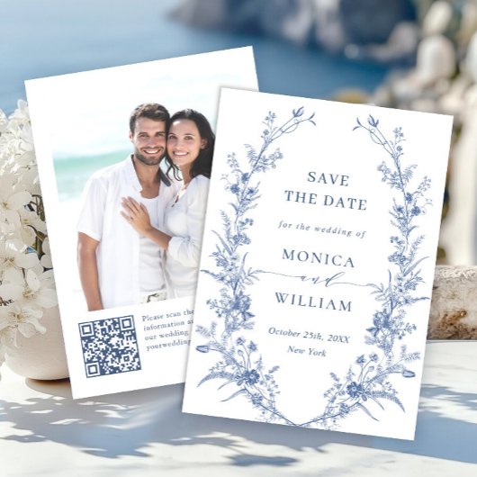 Viktorianisch Dusty Blue Französischer Garten Blum Save The Date