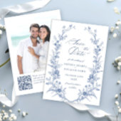 Viktorianisch Dusty Blue Französischer Garten Blum Save The Date