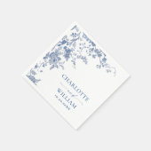 Viktorianisch Dusty Blue Französischer Garten Blum Serviette (Ecke)