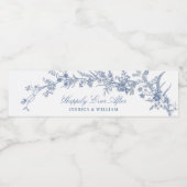 Viktorianisch Dusty Blue Französischer Garten Blum Wasserflaschenetikett (Einzelnes Label)