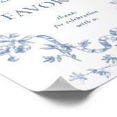 Viktorianisch Dusty Blue Französischer Garten Favo Poster (Ecke)