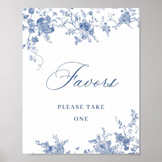 Viktorianisch Dusty Blue Französischer Garten Favo Poster (Vorne)