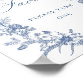 Viktorianisch Dusty Blue Französischer Garten Favo Poster (Ecke)