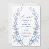 Viktorianisch Dusty Blue French Garden BRAUTPARTY Einladung (Vorderseite)