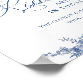 Viktorianisch Dusty Blue French Garden Brautparty Poster (Ecke)