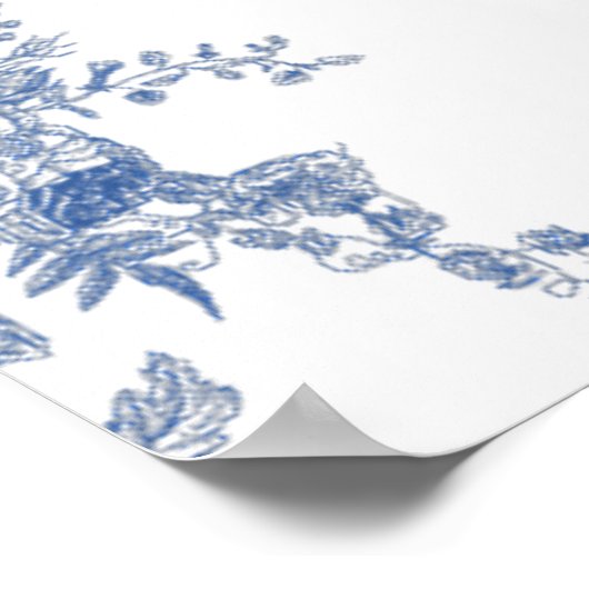 Viktorianisch Dusty Blue French Garden Brautparty Poster (Ecke)