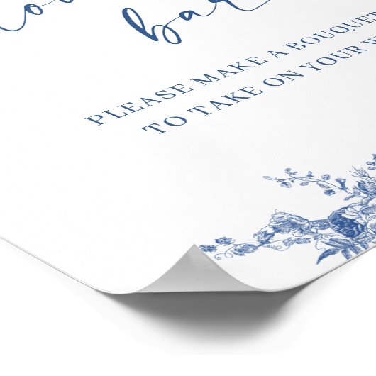 Viktorianisch Dusty Blue French Garden Brautparty Poster (Ecke)