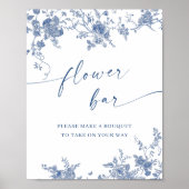 Viktorianisch Dusty Blue French Garden Brautparty Poster (Vorne)