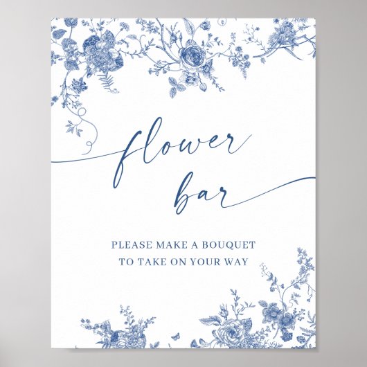 Viktorianisch Dusty Blue French Garden Brautparty Poster (Vorne)