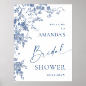 Viktorianisch Dusty Blue French Garden Brautparty Poster (Vorne)