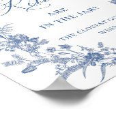 Viktorianisch Dusty Blue French Garden Brautparty Poster (Ecke)