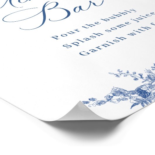 Viktorianisch Dusty Blue French Garden Mimosa Bar  Poster (Ecke)