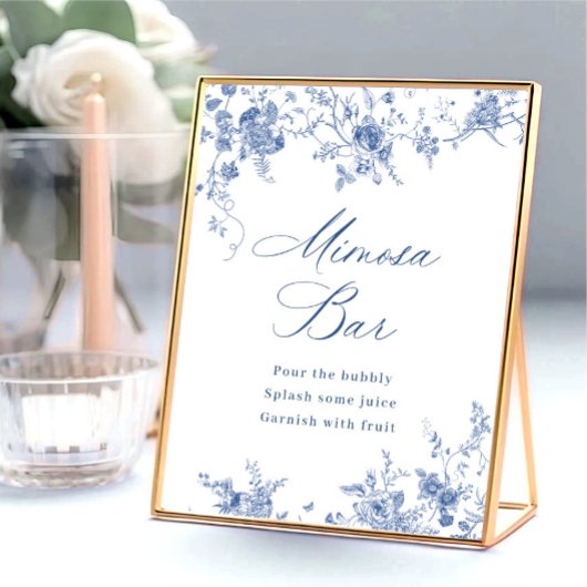 Viktorianisch Dusty Blue French Garden Mimosa Bar Poster