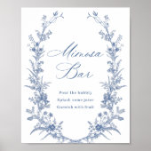 Viktorianisch Dusty Blue French Garden Mimosa Bar  Poster (Vorne)