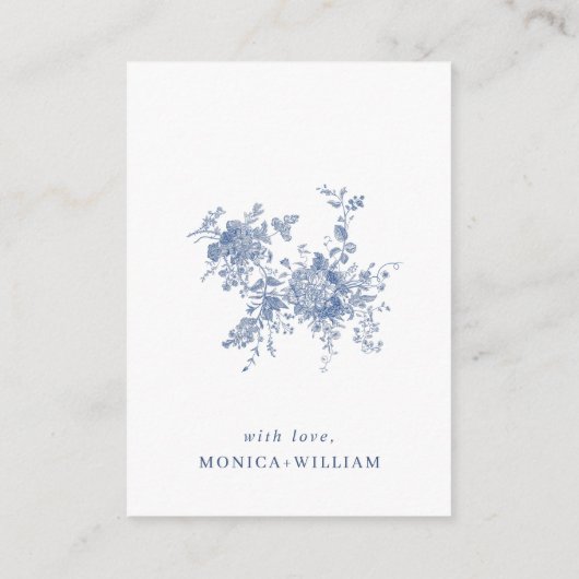 Viktorianisch Dusty Blue French Garden QR-Code Det Begleitkarte (Rückseite)