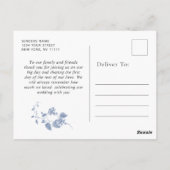 Viktorianisch Dusty Blue French Garden Vielen Dank Postkarte (Rückseite)